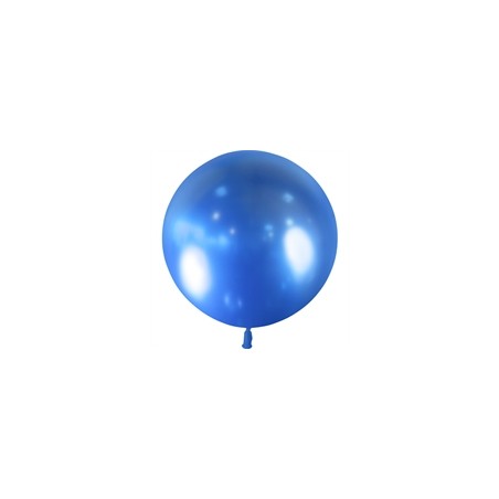 1 BALLON 60 CM BLEU CHROME MIROIR 
