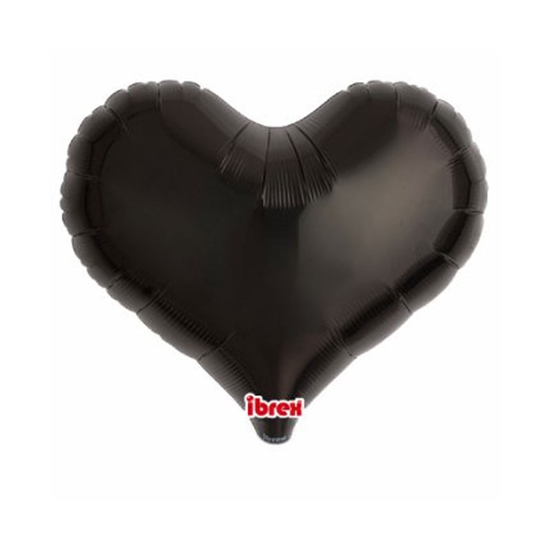 BALLON METALLIQUE COEUR JELLY NOIR 35 CM 14" IBREX BALLON METALLIQUE COEUR JELLY NOIR 35 CM 14" IBREX