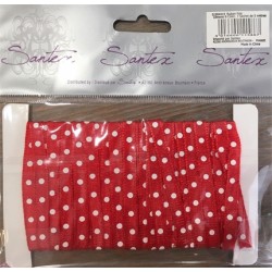 RUBAN ROUGE A POIS BLANC 6 MM 5 M