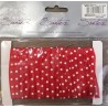 RUBAN ROUGE A POIS BLANC 6 MM 5 M