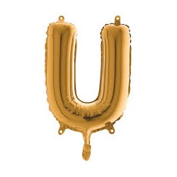 BALLON METALLIQUE LETTRE U OR 35 CM