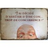 PLAQUE METAL VINTAGE ARRETER D'ETRE CON
