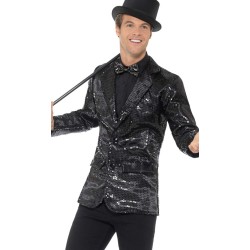 DEGUISEMENT VESTE PAILLETTE NOIR TAILLE L