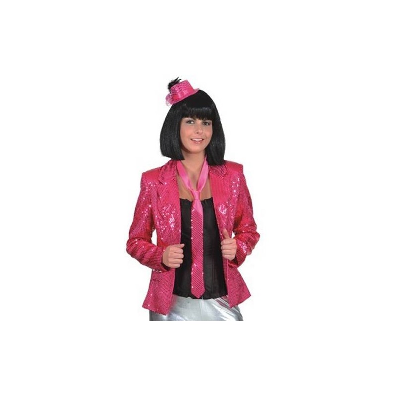 DEGUISEMENT VESTE ROSE FUSHIA AVEC CRAVATE TAILLE 42-44 DEGUISEMENT VESTE ROSE FUSHIA AVEC CRAVATE TAILLE 42-44