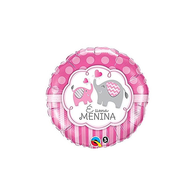 BALLON METALLIQUE ROND E UMA MENINA 