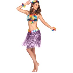 JUPE HAWAIENNE COURTE  VIOLETTE