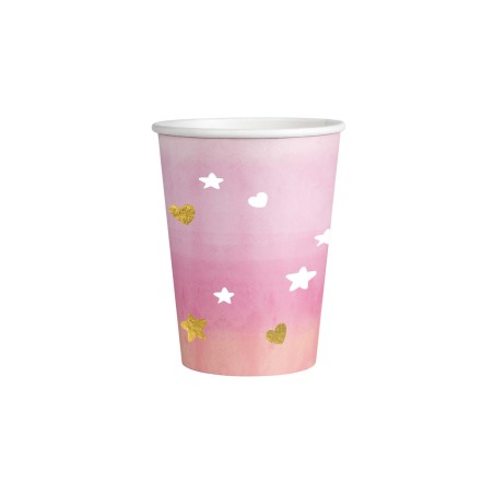 8 GOBELETS OH BABY ROSE 250 ML