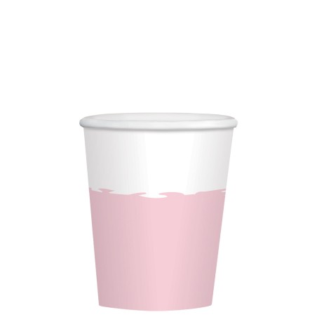 8 GOBELETS PAPIER ROSE ANNIVERSAIRE 250 ML