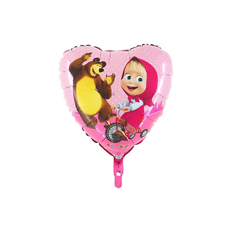 BALLON METALLIQUE COEUR MASHA ET L'OURS 45 CM BALLON METALLIQUE COEUR MASHA ET L'OURS 45 CM