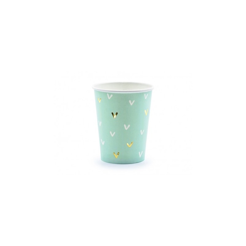 6 GOBELETS VERT MENTHE A MOTIF 
