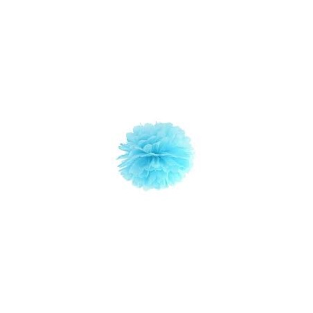 1 POMPOM BLEU  PAPIER 25 CM 