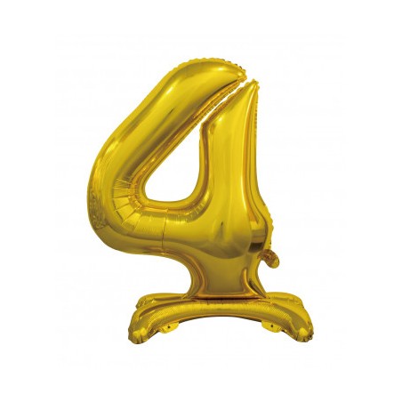 BALLON METALLIQUE CHIFFRE 4 OR 76 CM 