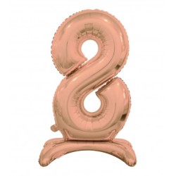 BALLON METALLIQUE CHIFFRE 8 ROSE GOLD  76 CM 