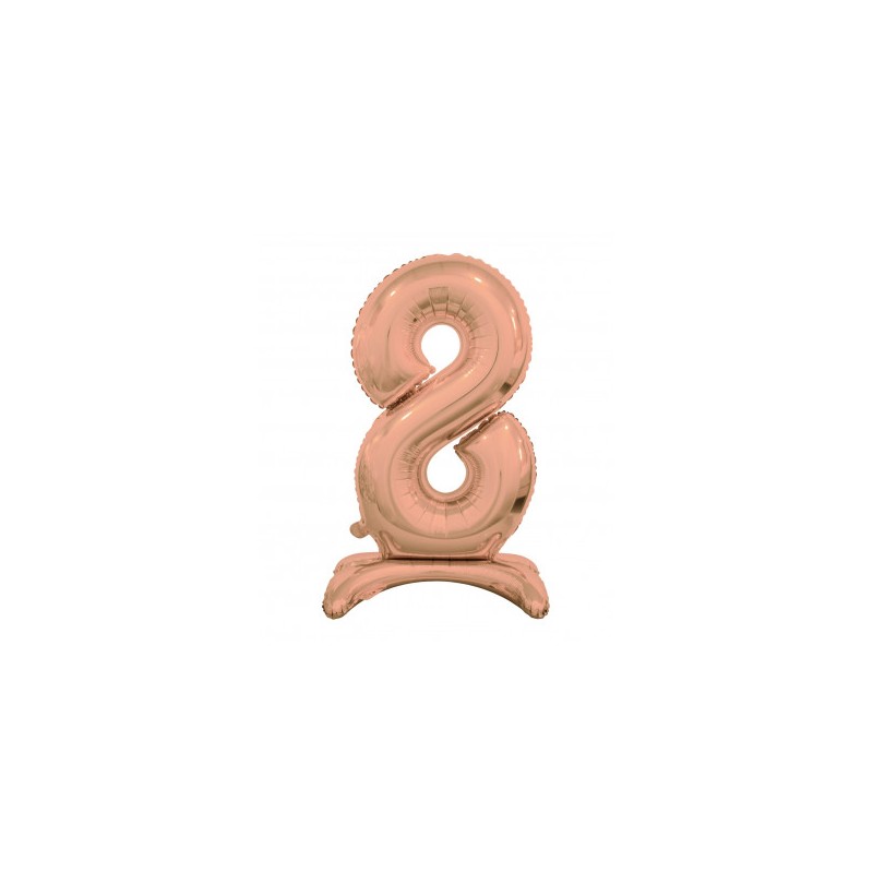 BALLON METALLIQUE CHIFFRE 8 ROSE GOLD  76 CM 