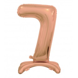BALLON METALLIQUE CHIFFRE 7 ROSE GOLD  76 CM 