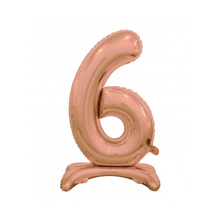 BALLON METALLIQUE CHIFFRE 6 ROSE GOLD  76 CM 