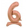BALLON METALLIQUE CHIFFRE 6 ROSE GOLD  76 CM 