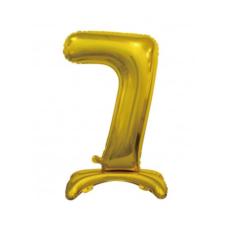 BALLON METALLIQUE CHIFFRE 7 OR 76 CM 