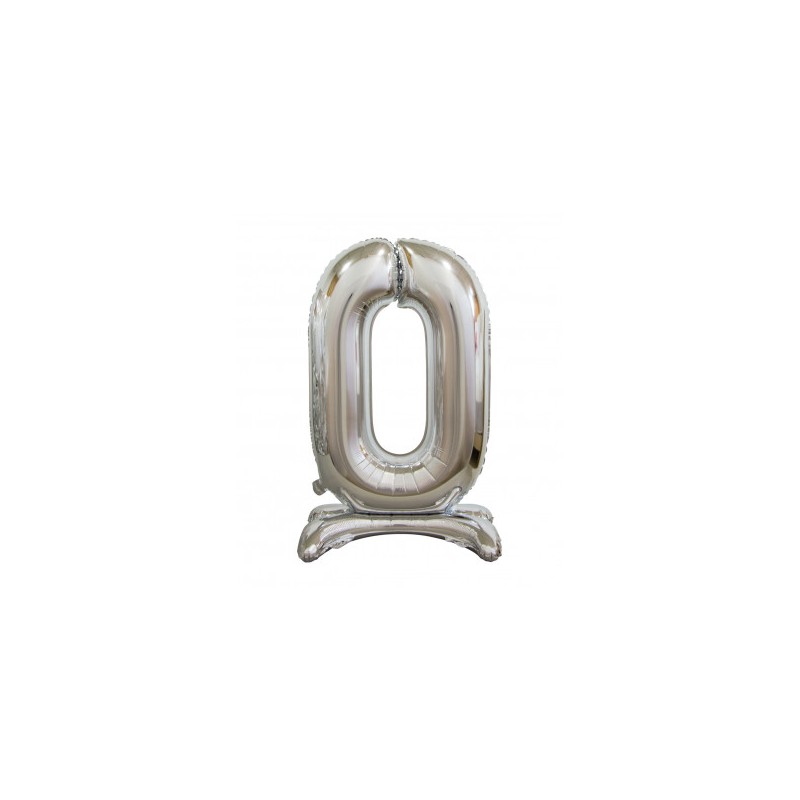 BALLON METALLIQUE CHIFFRE 0 ARGENT 76 CM BALLON METALLIQUE CHIFFRE 0 ARGENT 76 CM