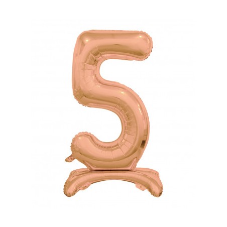 BALLON METALLIQUE CHIFFRE 5 ROSE GOLD  76 CM 