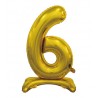 BALLON METALLIQUE CHIFFRE 6 OR 76 CM 