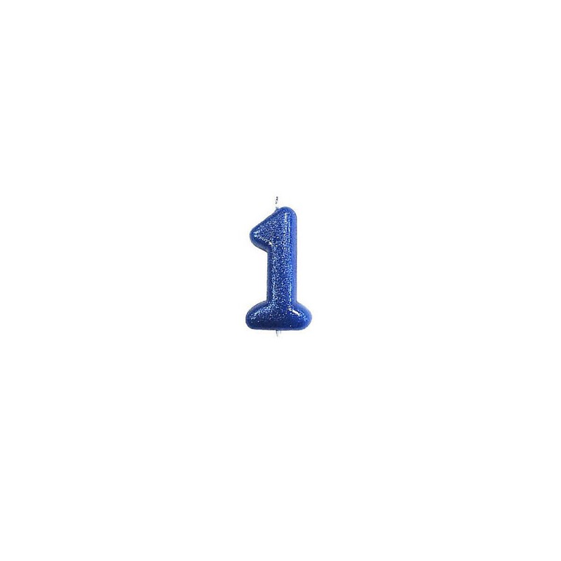 BOUGIE CHIFFRE 1 BLEU PAILLETTE 6.5 CM BOUGIE CHIFFRE 1 BLEU PAILLETTE 6.5 CM