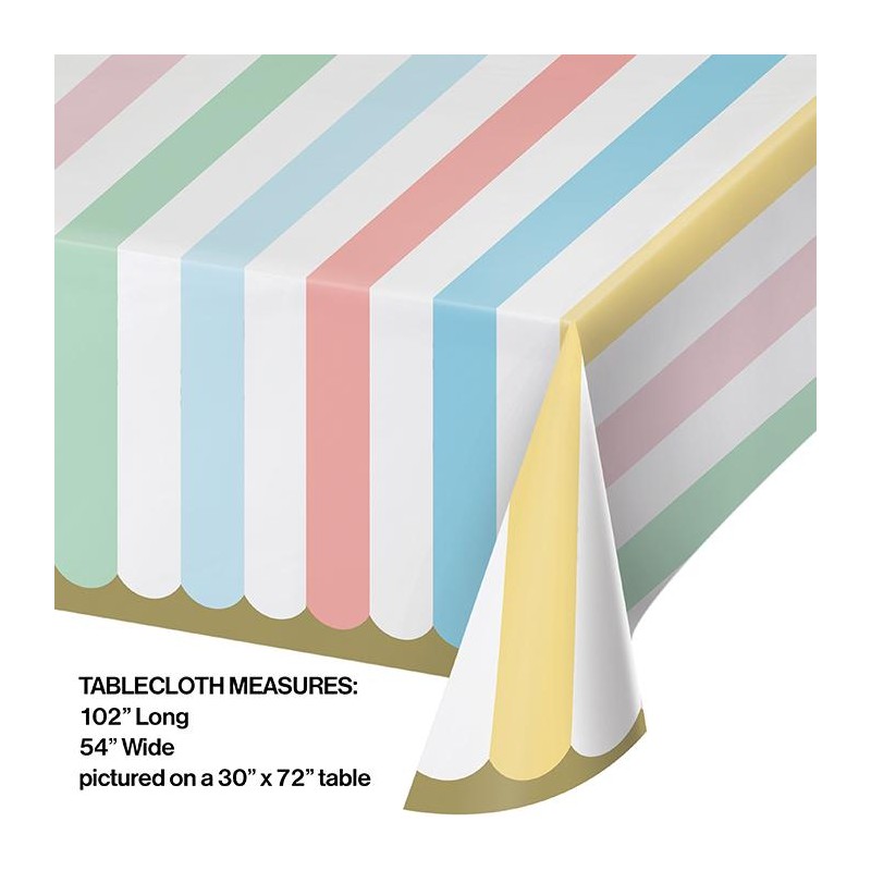 NAPPE EN PAPIER PASTEL ET OR 137 X 259 CM NAPPE EN PAPIER PASTEL ET OR 137 X 259 CM