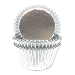 45 CAISSETTES DE CUISSON EN PAPIER POUR CUPCAKE ARGENT