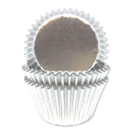 45 CAISSETTES DE CUISSON EN PAPIER POUR CUPCAKE ARGENT