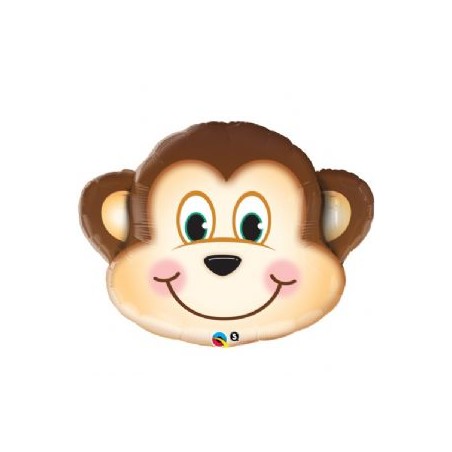 BALLON METALLIQUE TETE DE SINGE 23 CM