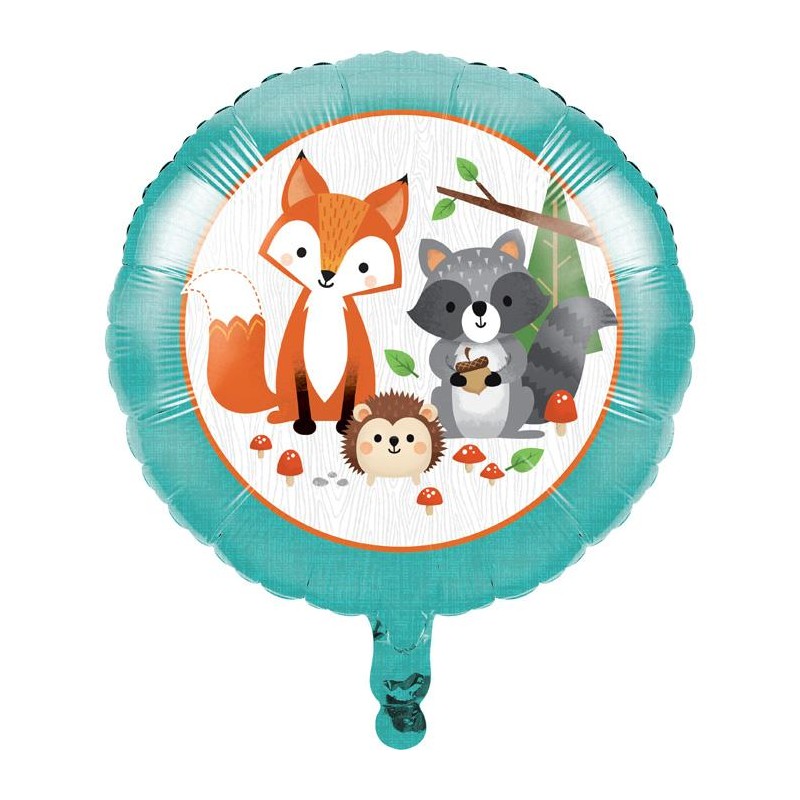 BALLON METALLIQUE ROND ANIMAUX DE LA FORETS 45.7 CM BALLON METALLIQUE ROND ANIMAUX DE LA FORETS 45.7 CM