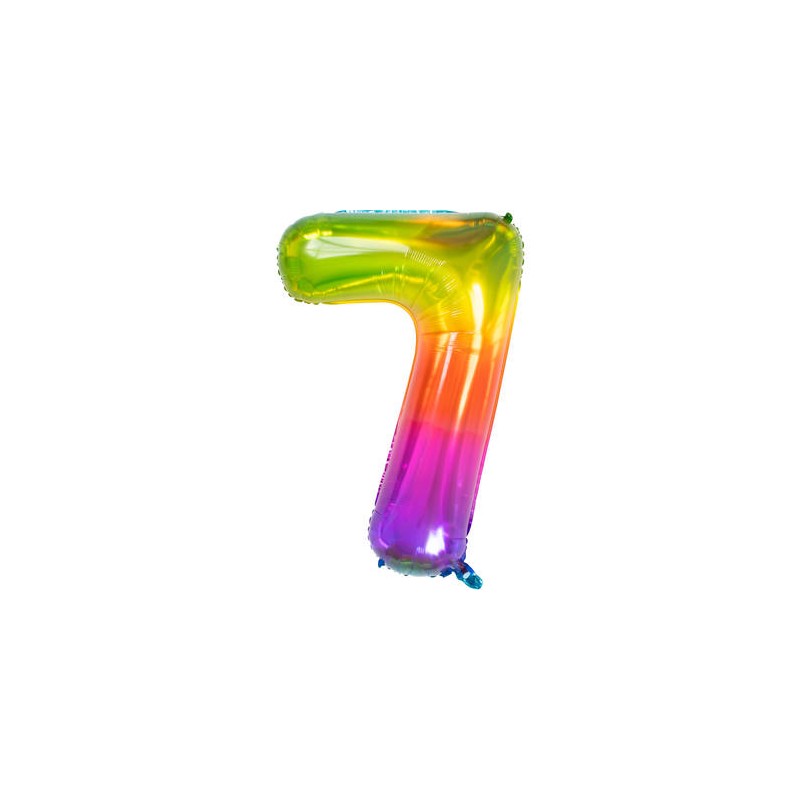 BALLON METALLIQUE CHIFFRE 7 ARC EN CIEL MULTICOLORE 86 CM BALLON METALLIQUE CHIFFRE 7 ARC EN CIEL MULTICOLORE 86 CM