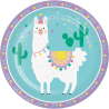 8 ASSIETTES CARTON LLAMA PARTY 22.2 CM