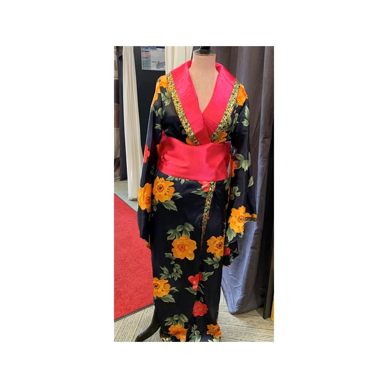 DEGUISEMENT CHINOISE OU JAPONAISE KIMONO FLEURI TAILLE S DEGUISEMENT CHINOISE OU JAPONAISE KIMONO FLEURI TAILLE S