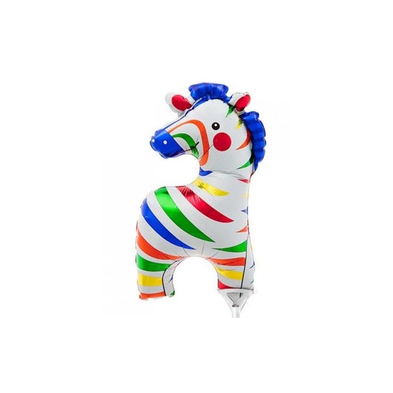 BALLON METALLIQUE ZEBRE MULTICOLORE 35 CM BALLON METALLIQUE ZEBRE MULTICOLORE 35 CM