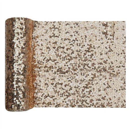 CHEMIN DE TABLE SEQUINS OR 19 CM X 3 METRES 