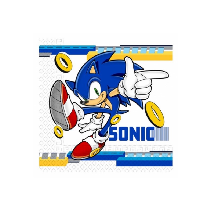 20 SERVIETTES PAPIER SONIC 33 X 33 CM