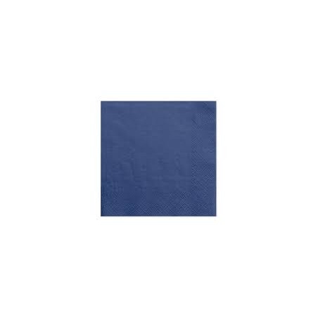 20 SERVIETTES CARRE BLEU 33 X 33 CM 