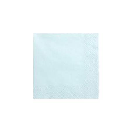 20 SERVIETTES CARRE BLEU CLAIR 33 X 33 CM 