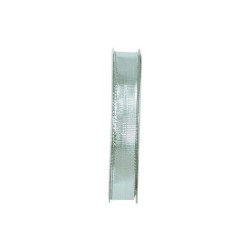 RUBAN TISSU METAL LAITONNE ARGENT  9 MM x 25 M