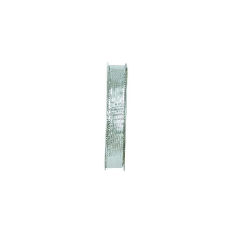 RUBAN TISSU METAL LAITONNE ARGENT 9 MM x 25 M RUBAN TISSU METAL LAITONNE ARGENT 9 MM x 25 M