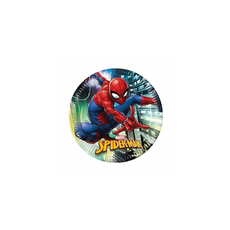 8 ASSIETTES RONDES SPIDERMAN 23 CM