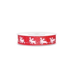 RUBAN TISSU RENNE RUDOLPH ROUGE 15 MM X 10 M