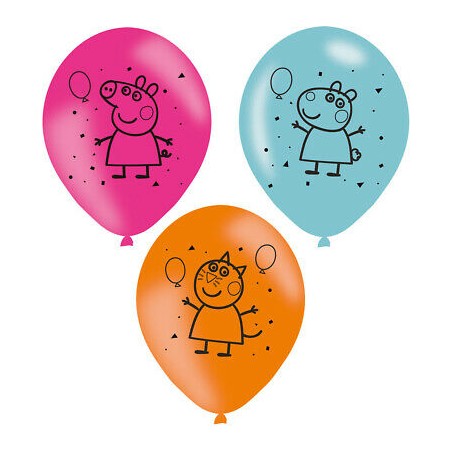 6 BALLONS LATEX PEPPA PIG 11 "