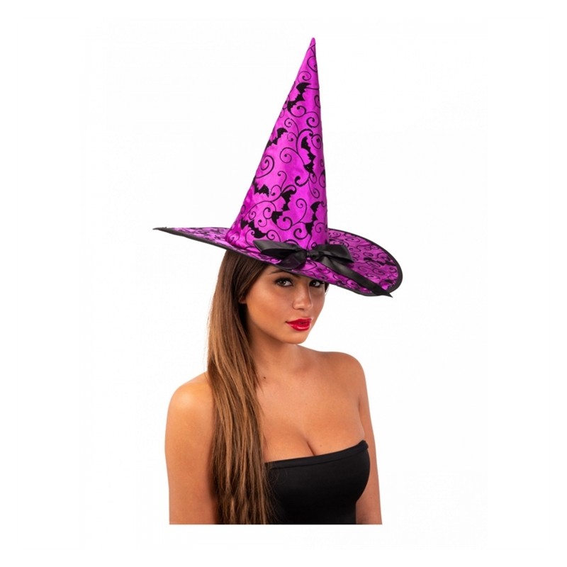 CHAPEAU SORCIERE VIOLET AVEC CHAUVE-SOURIS CHAPEAU SORCIERE VIOLET AVEC CHAUVE-SOURIS