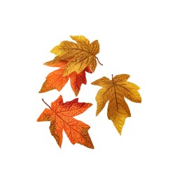 SACHET 12 FEUILLES ERABLE TISSU 14 X 10 CM ENVIRON