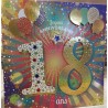 CARTE DOUBLE ANNIVERSAIRE 18 ANS COLL'AGE 18 X 18 CM
