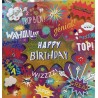 CARTE DOUBLE JOYEUX ANNIVERSAIRE  COLL'AGE 18 X 18 CM