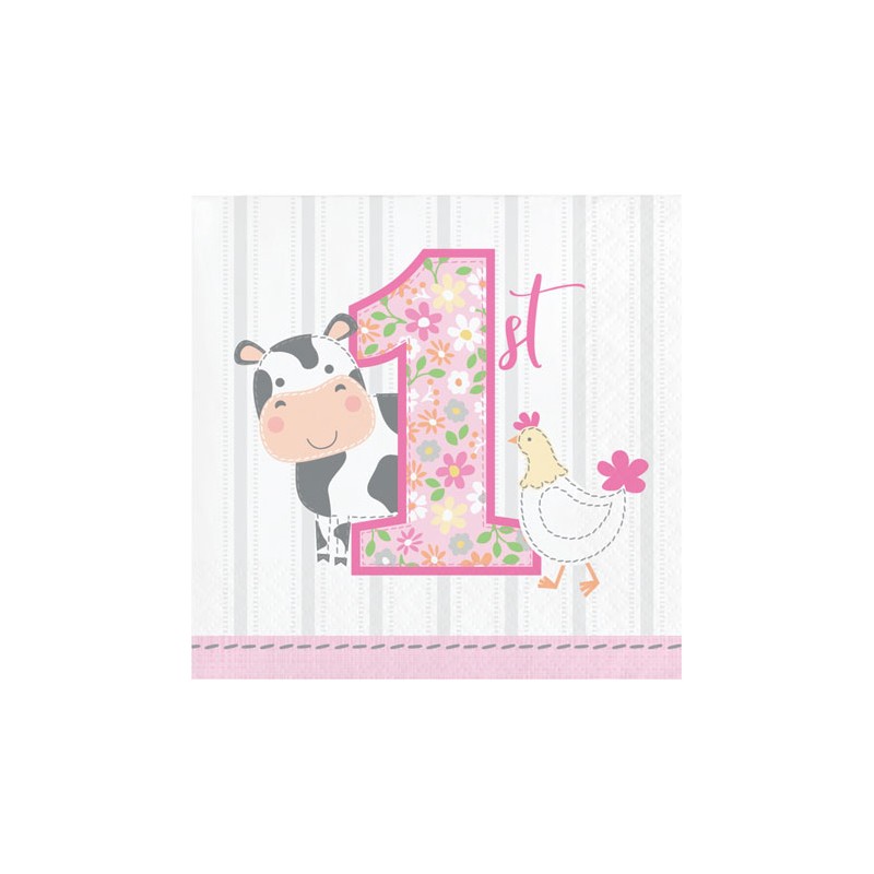 16 SERVIETTES 1 AN FERME 24.8 CM X 24.7 CM 16 SERVIETTES 1 AN FERME 24.8 CM X 24.7 CM