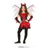 DEGUISEMENT DIABLESSE DE FEU AVEC AILES ROUGE ET NOIR TAILLE 7-9 ANS